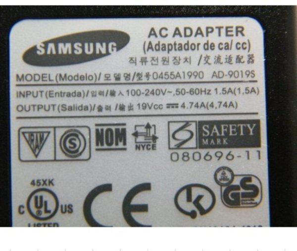 90W Samsung NP-R70A00E/SEG NP-R730-JA01UA Adapter Oplader