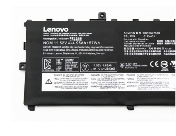 57Wh Lenovo ThinkPad X1 Carbon 6th Gen 20KG0026AT Accu