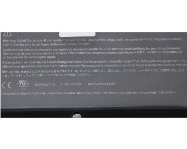 63.5Wh Accu Batterij voor Apple MacBook Pro 13.3 inch MC724LL/A MC724TA/A