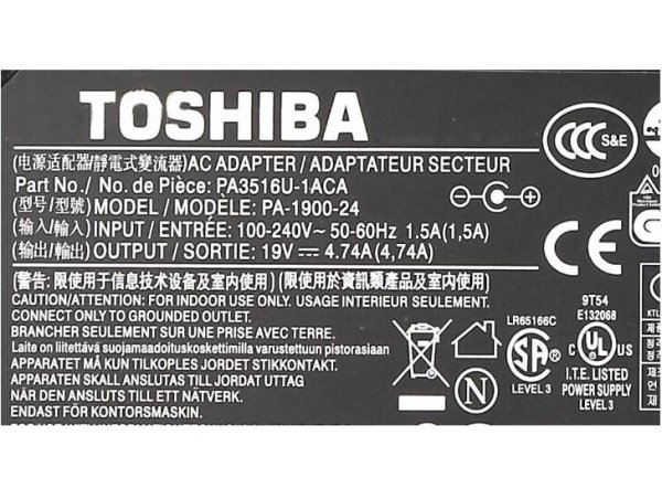 90W Toshiba Satellite L50-B-18E Adapter Oplader + Netsnoer
