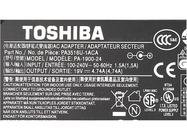 90W Toshiba Satellite L50-B-1KJ Adapter Oplader + Netsnoer