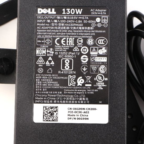 130W Dell CM164 CM889 Adapter Oplader + Gratis Netsnoer