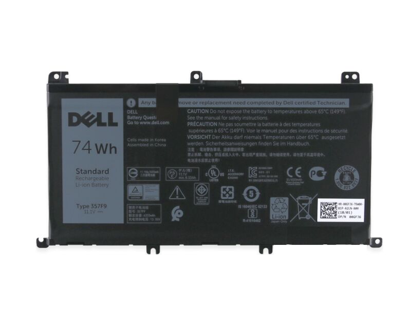 6400mAh 74Wh Dell 00GFJ6 Accu Batterij